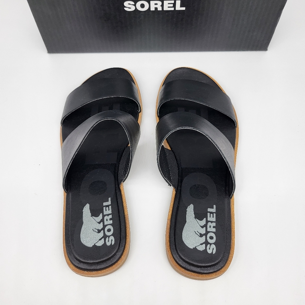 Sorel Black Ella II Suede Women's Sandal - Picture 6 of 6